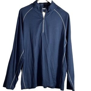 Cloudveil Pullover Men's XXL‎ 1/4 Zip Blue Base Layer Performance Shirt Layer